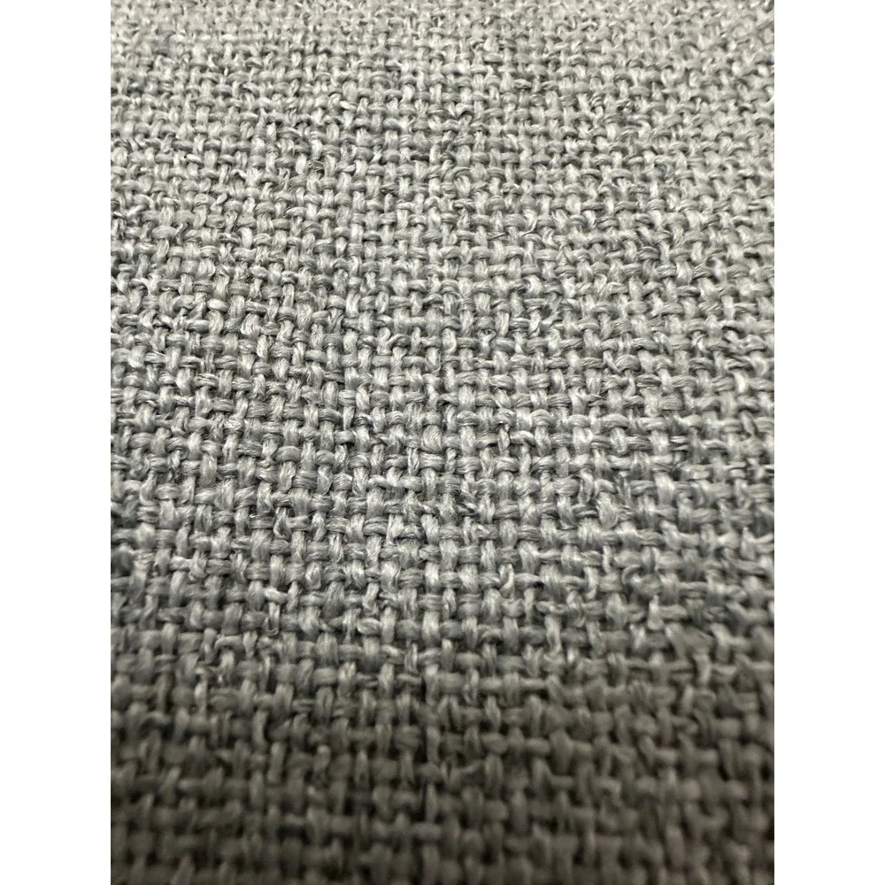 Light Gray Textured Blackout Curtain Panels Set of 2 Rod Pocket 26x61 Linen Look